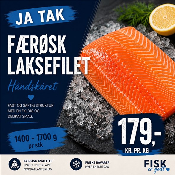 Laksefilet - 1400 - 1700 g