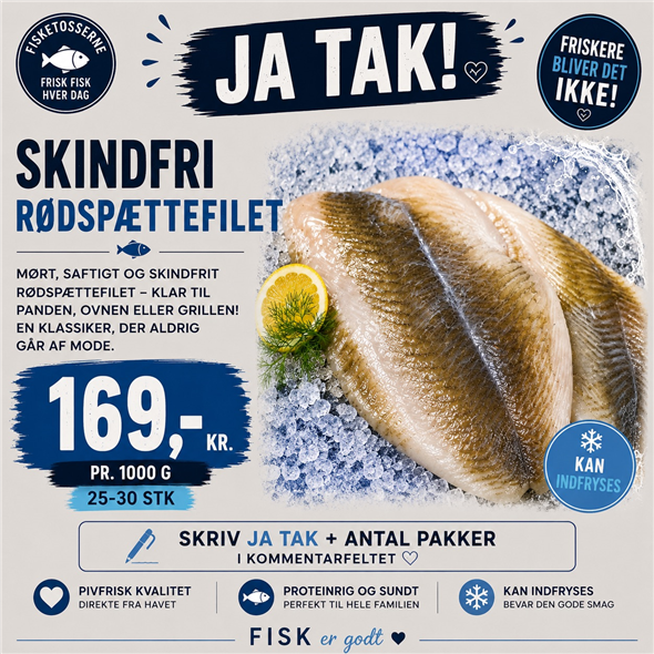 Rødspættefilet - 1000 g