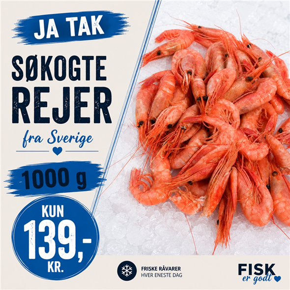 Søkogte rejer - 1000 g