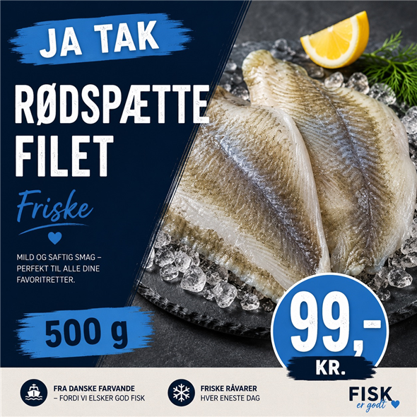 Rødspættefilet - 500 g